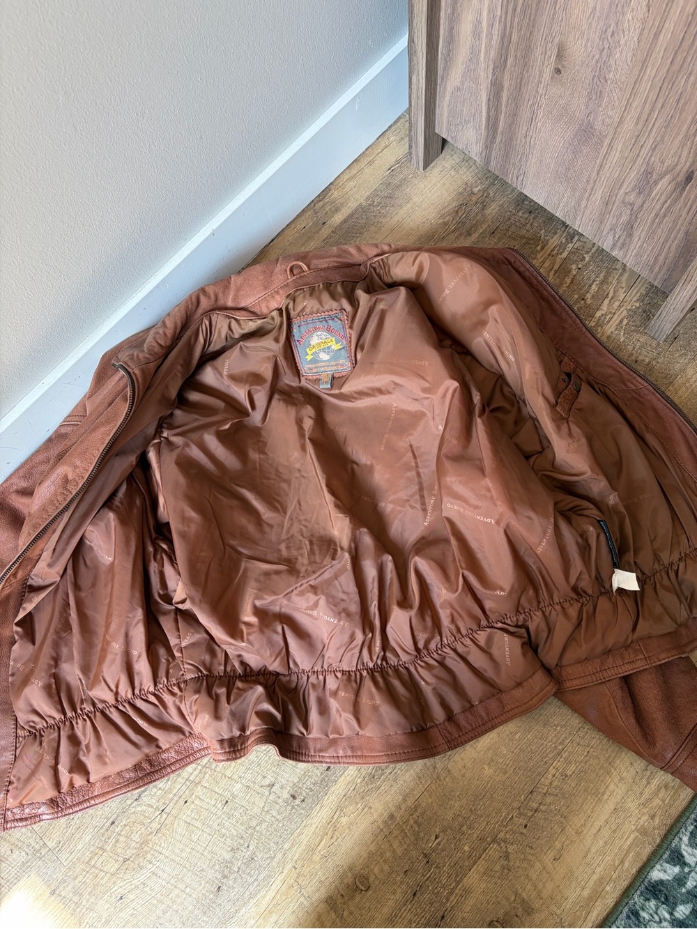 Vintage Wilson’s Adventure Bound Brown Leather Zip Up Bomber Aviator Jacket - Picture 2 of 14